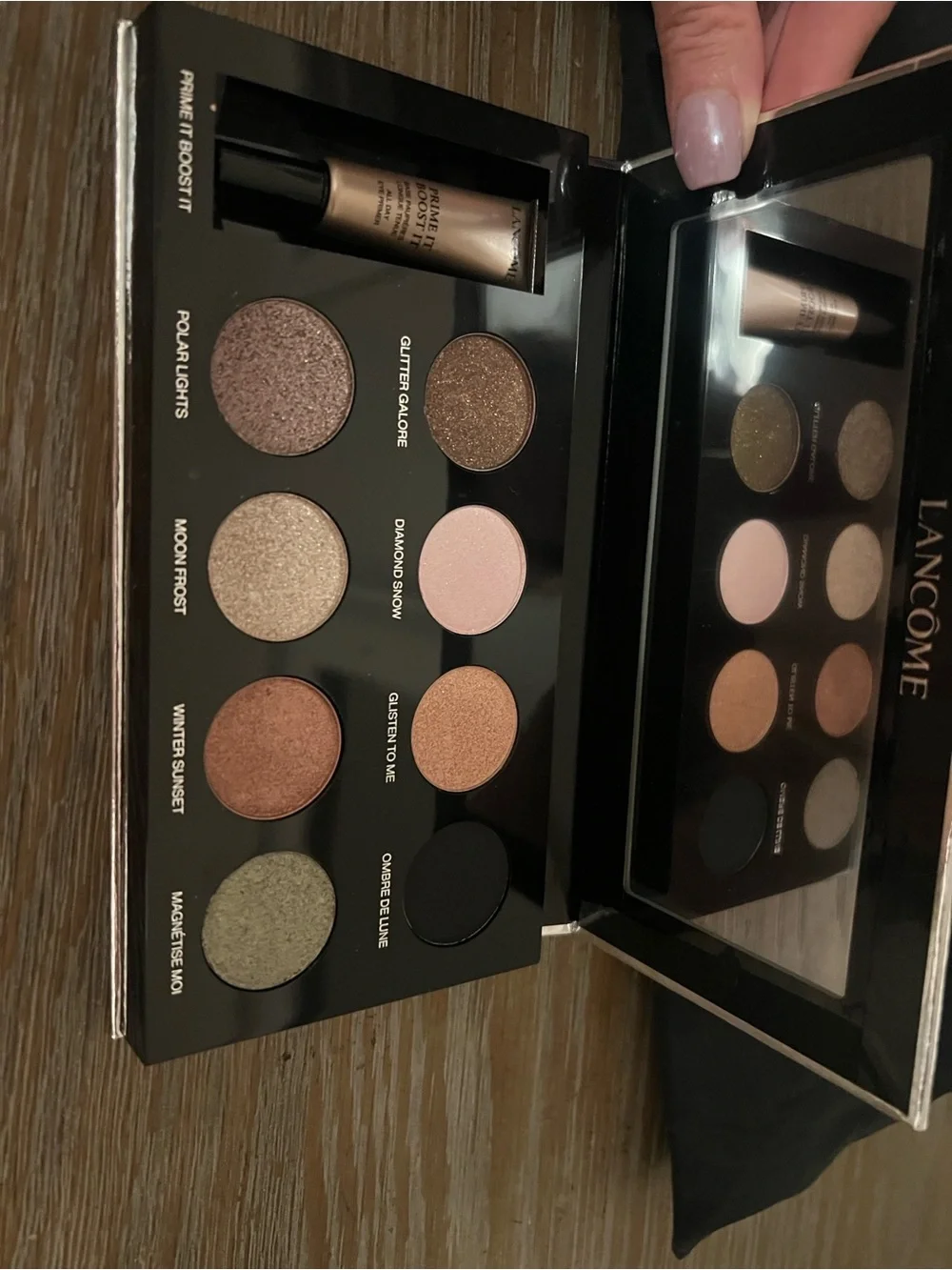 Lancome Eyeshadow Palette —Gold, Pink, Brown & Green Shades (8) w/primer